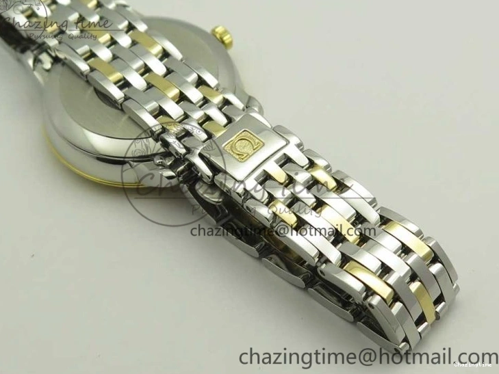 0106 Attractive De Ville Prestige Ladies 32.7mm SS MKF 1:1 Best Edition White Dial Roman Markers on SS YG Bracelet MIYOTA 7965